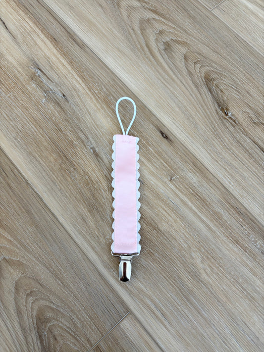 Pink Grosgrain Solid Paci Clip