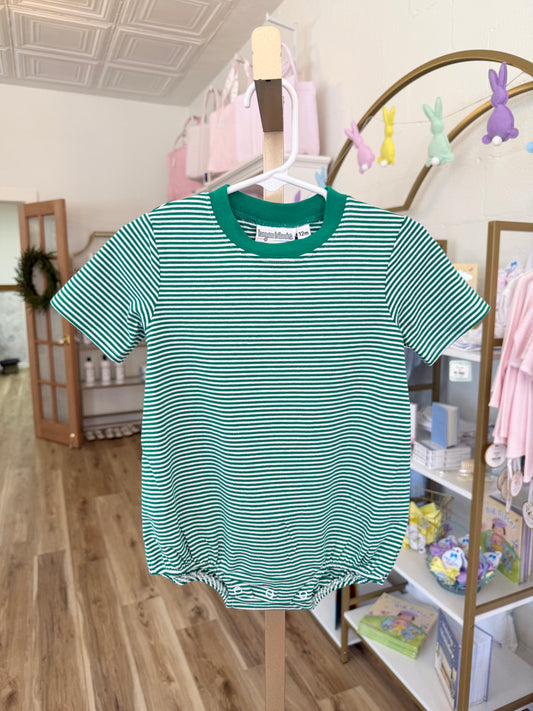 Kelly Green Short Sleeve Stripe Tshirt Bubble