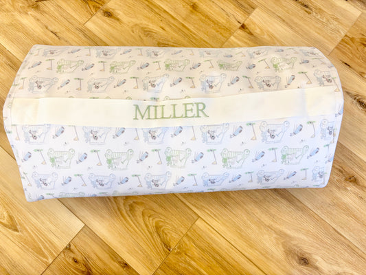 TRVL Putt Putt Nap Mat with Times Font Name