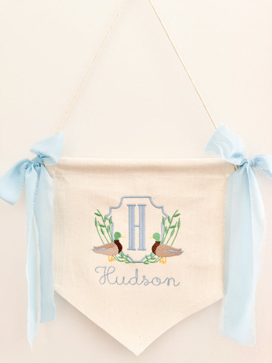 Embroidered Boy Duck Banner
