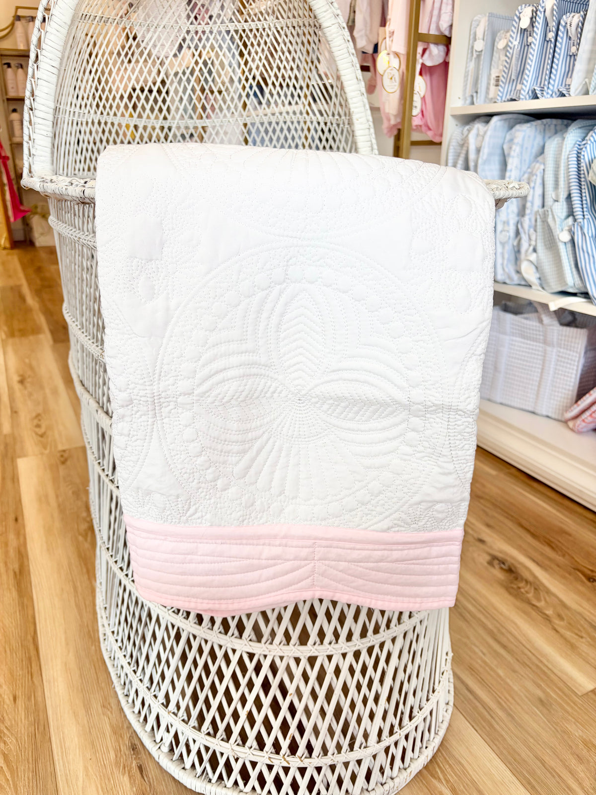 Light Pink Trim Baby Quilt