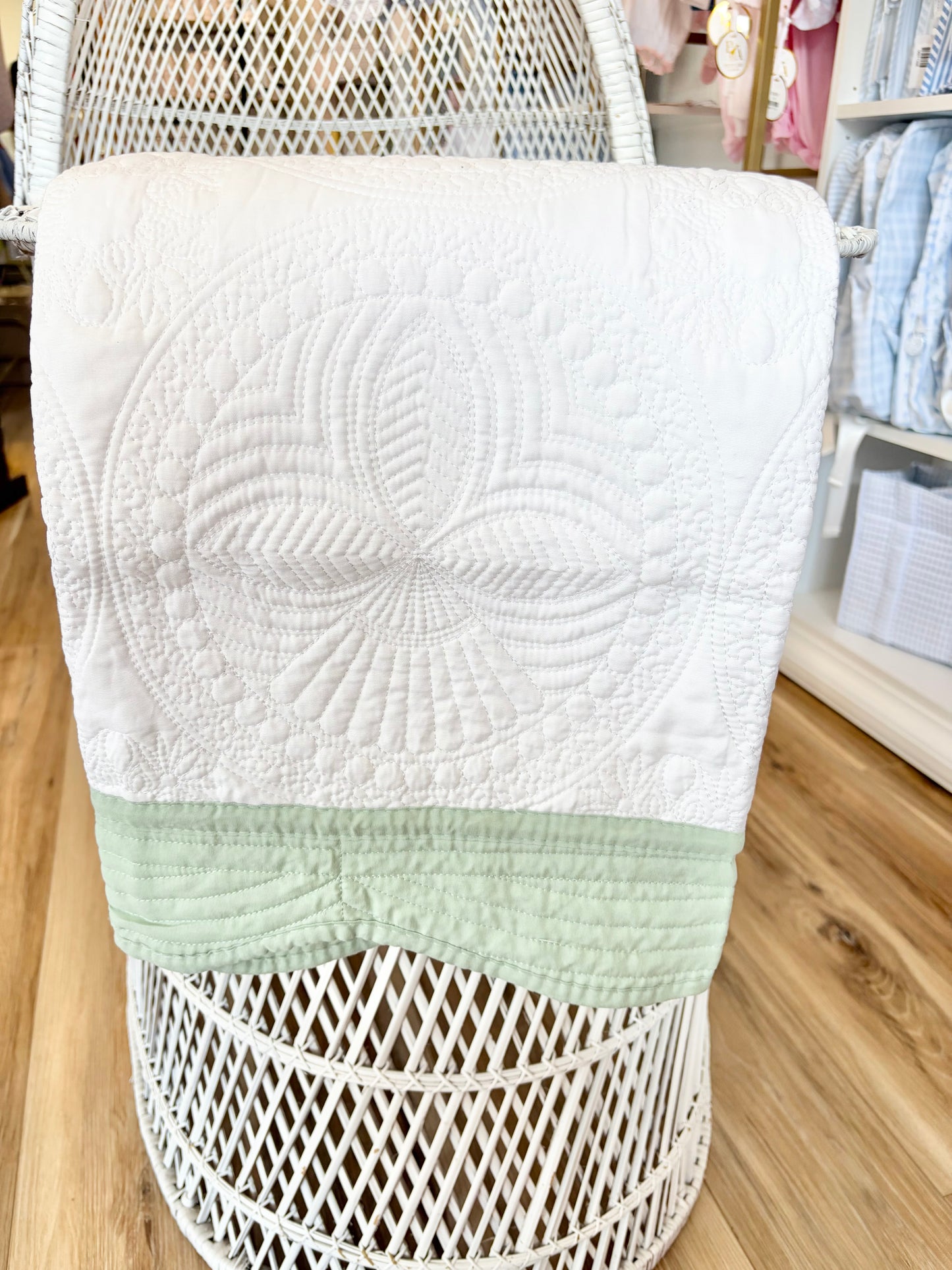 Sage Trim Baby Quilt