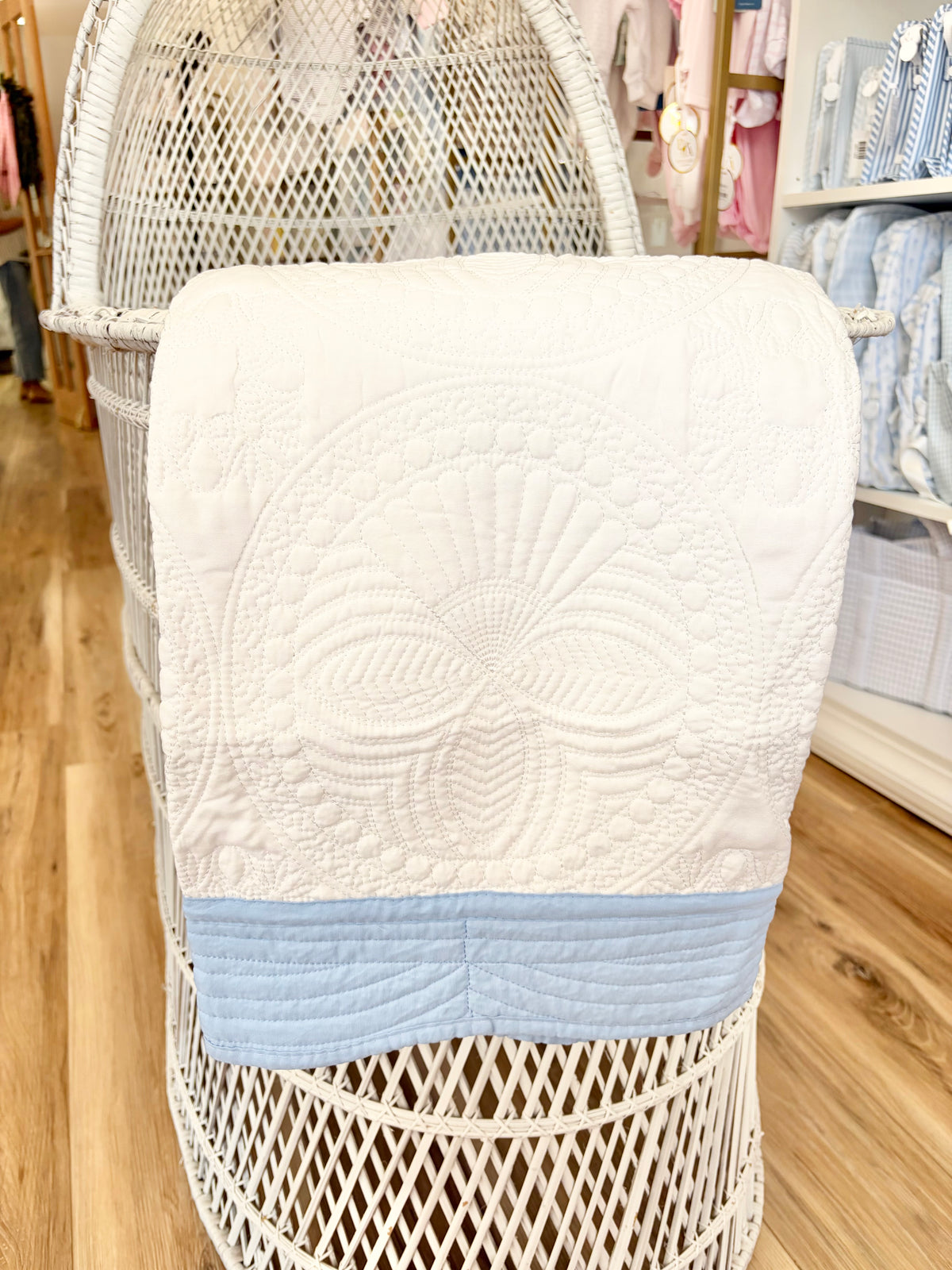 Cornflower Trim Baby Quilt