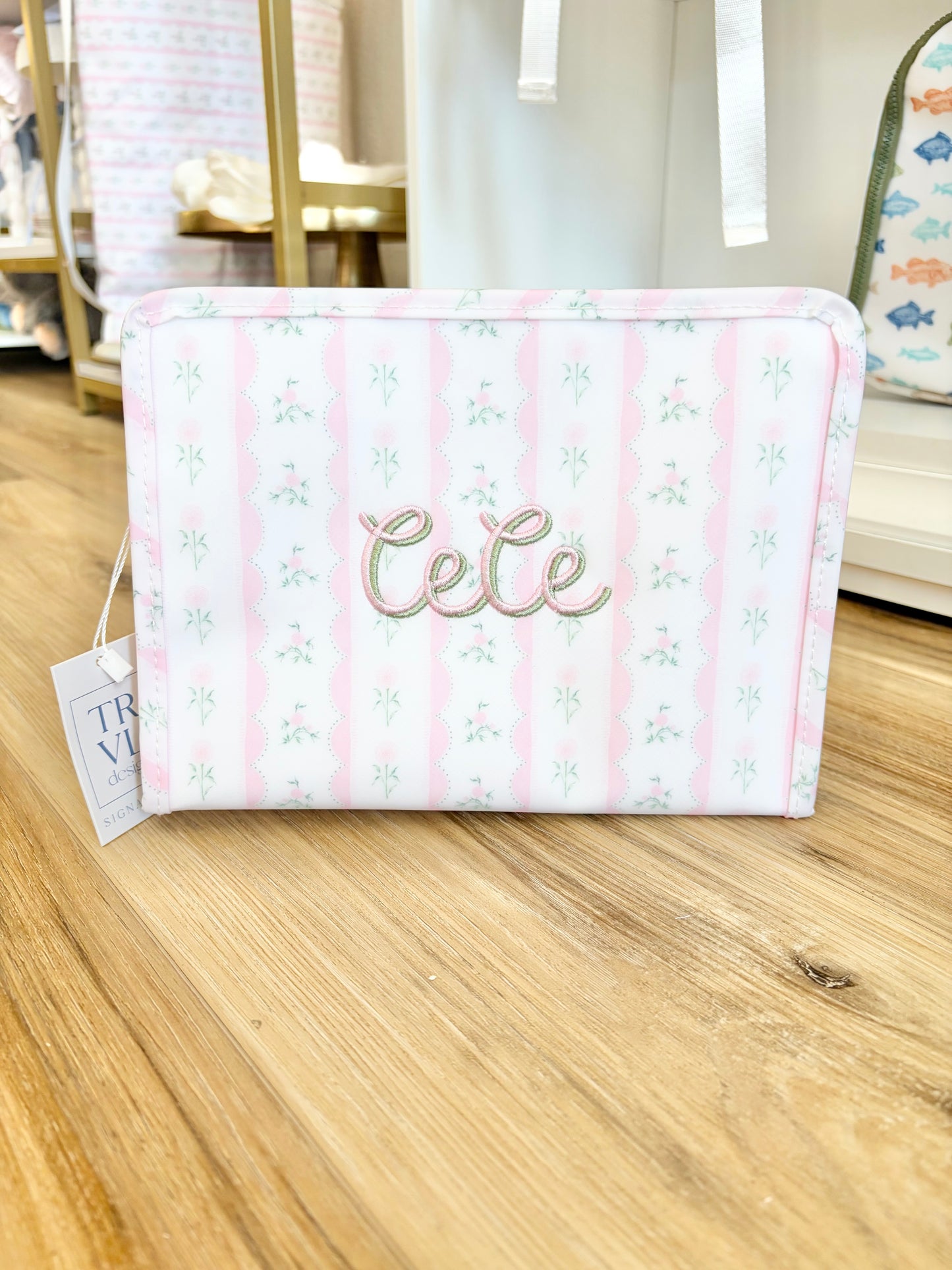 TRVL Pink Ribbon Floral Medium Roadie with Spirit Font