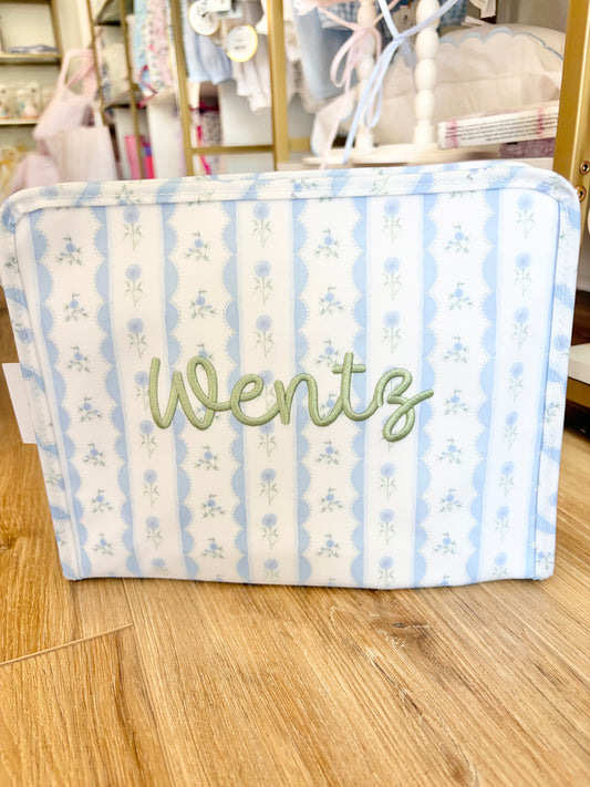 TRVL Blue Ribbon Floral Medium Roadie with Single Name