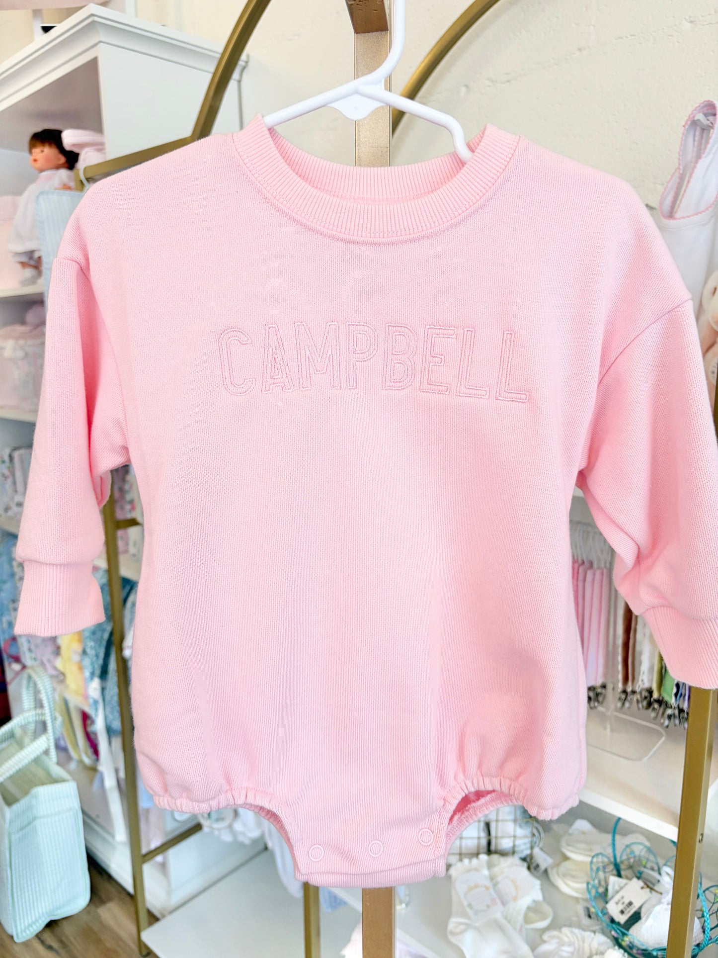 Pink Sweatshirt Bubble- Miller Font Name