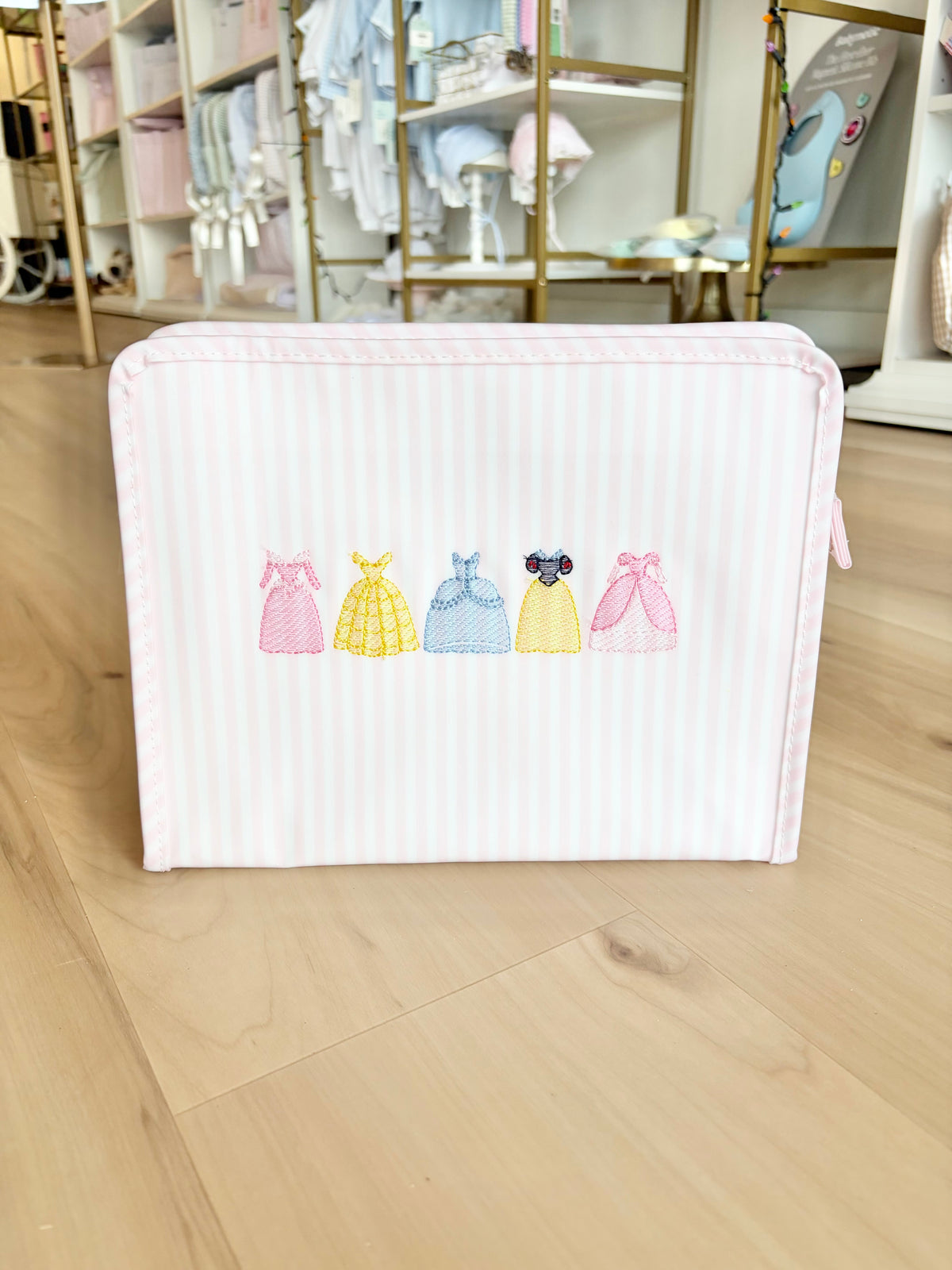 TRVL Pimlico Pink Stripe Large Roadie with Princess Dresses