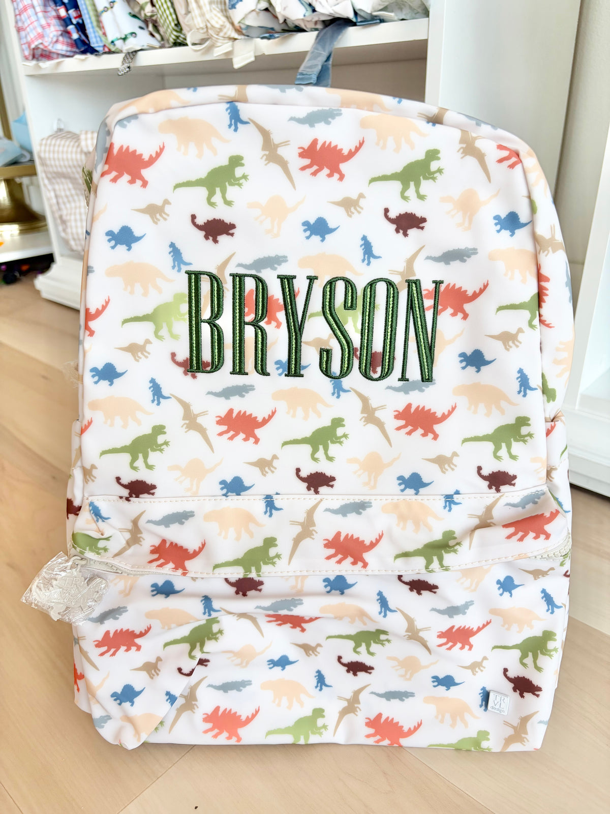 TRVL Dino Roar Backpack - Graved Font Name
