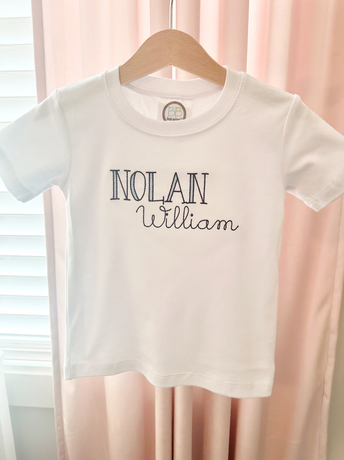 Everyday Name Tee in Navy and Blue