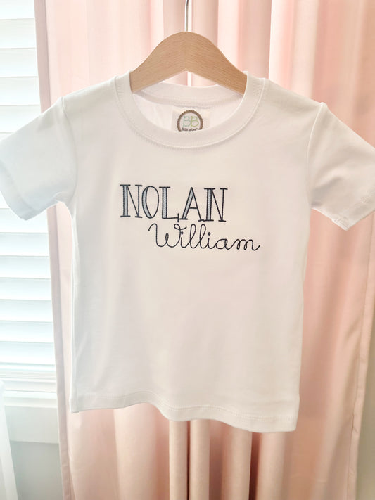 Everyday Name Tee in Navy and Blue