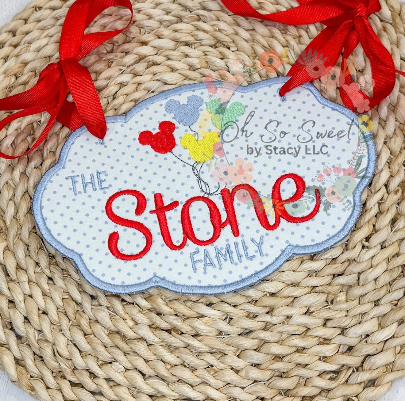 Blue Dot Disney Balloon Bag Tag