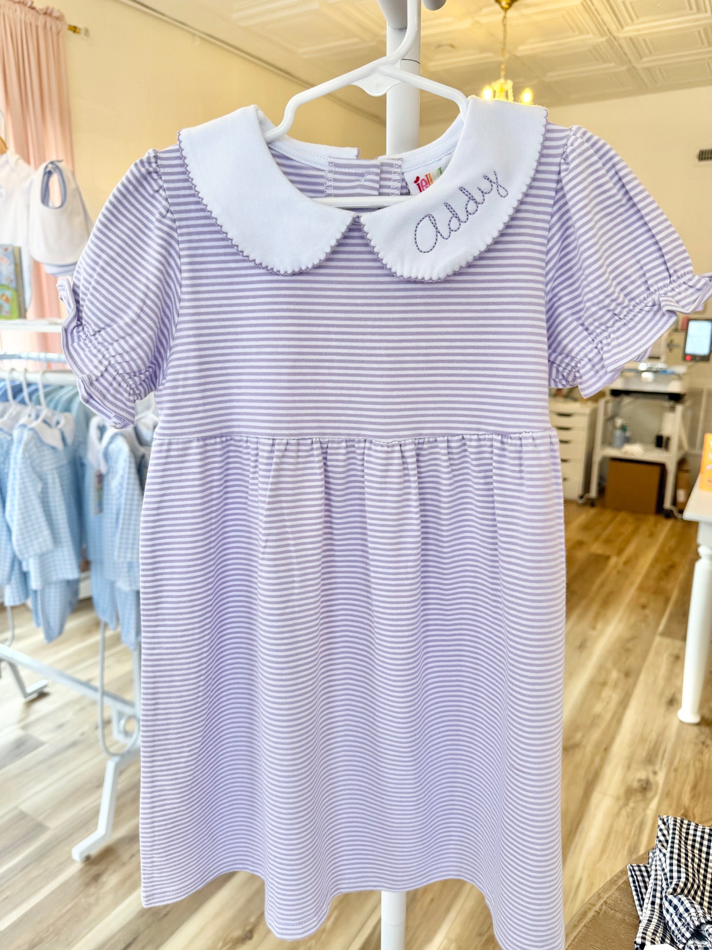 Lavender Stripe Charlotte Dress