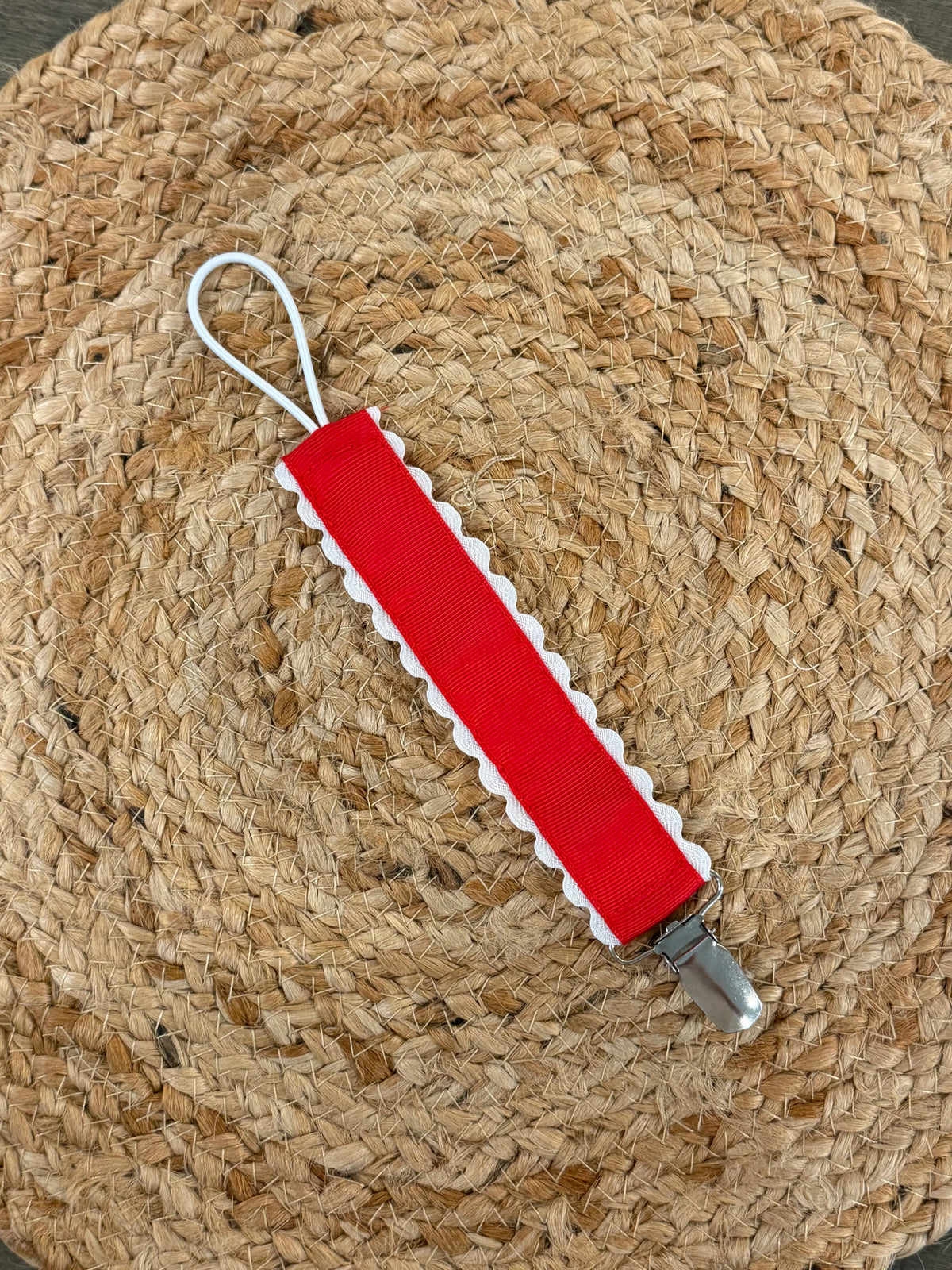 Red Grosgrain Paci Clip