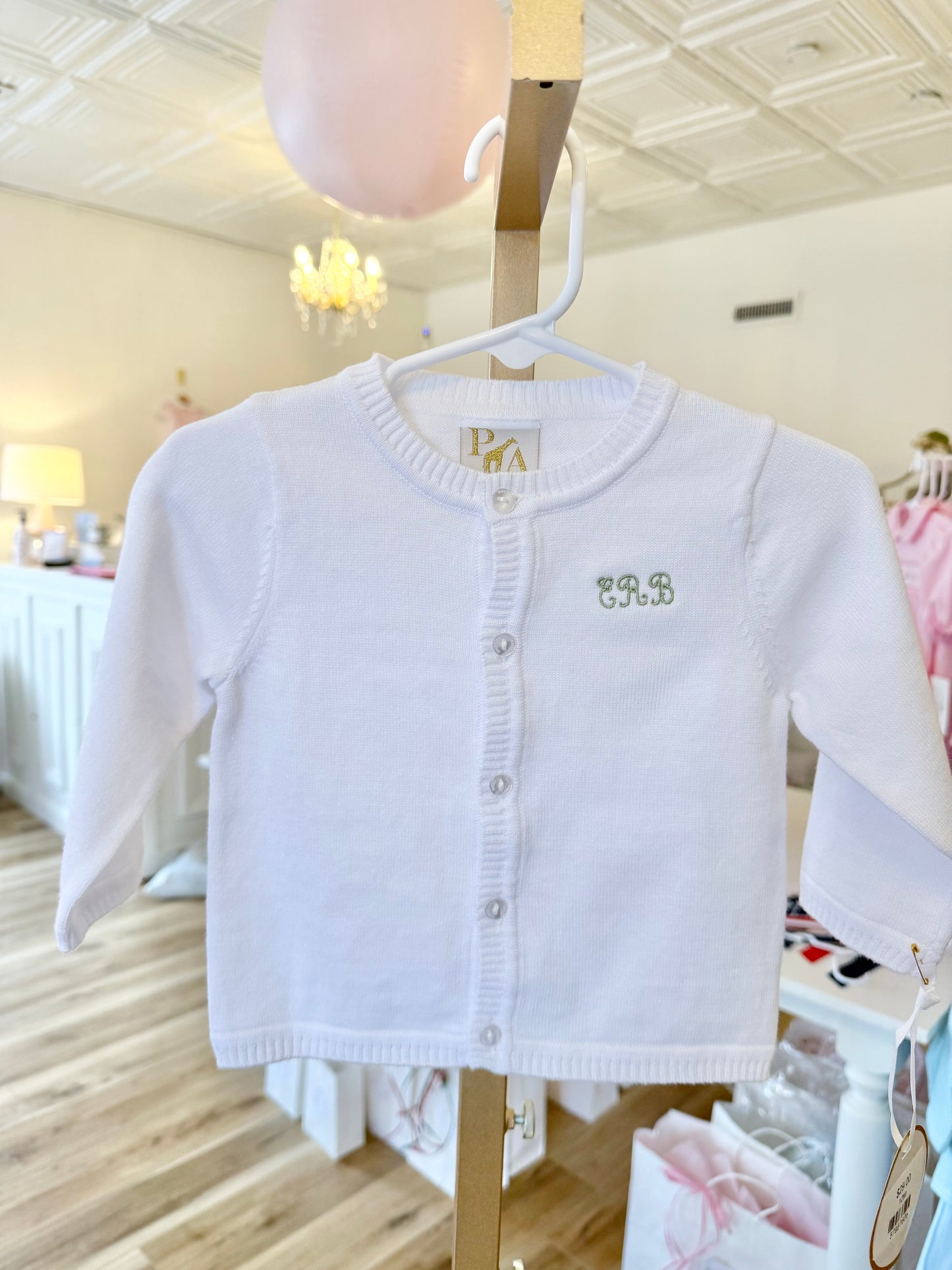 Petit Ami White Cardigan Sweater