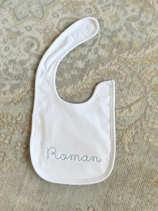 Personalized Bib in Blue