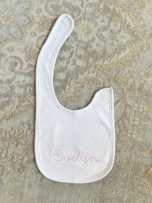 Personalized Bib in Pink