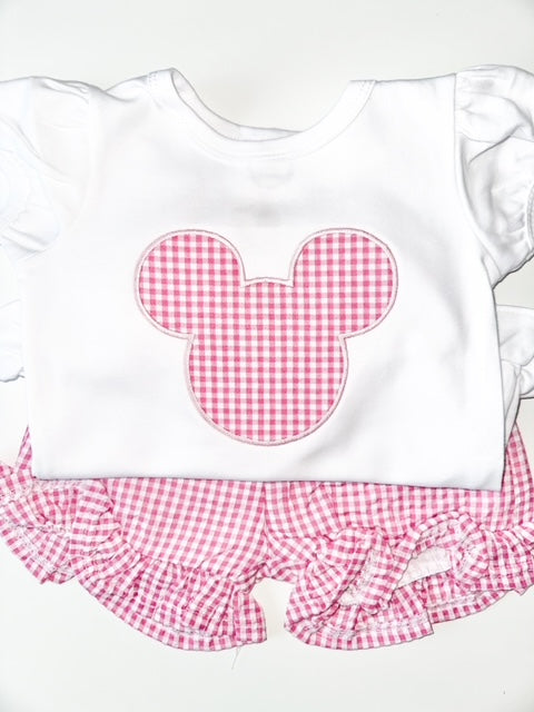 Magical Mouse Tee in Pink Gingham