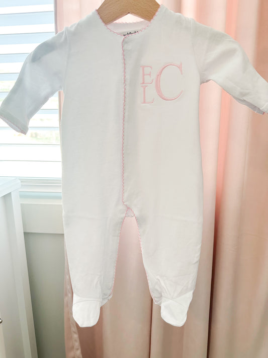 Pink Trim Footie