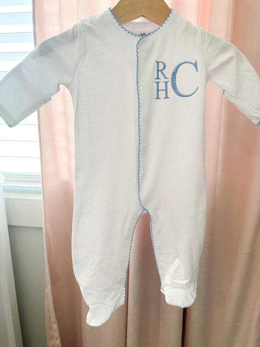 Blue Trim Footie