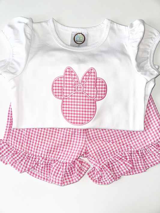 Magical Mouse Tee in Pink Gingham