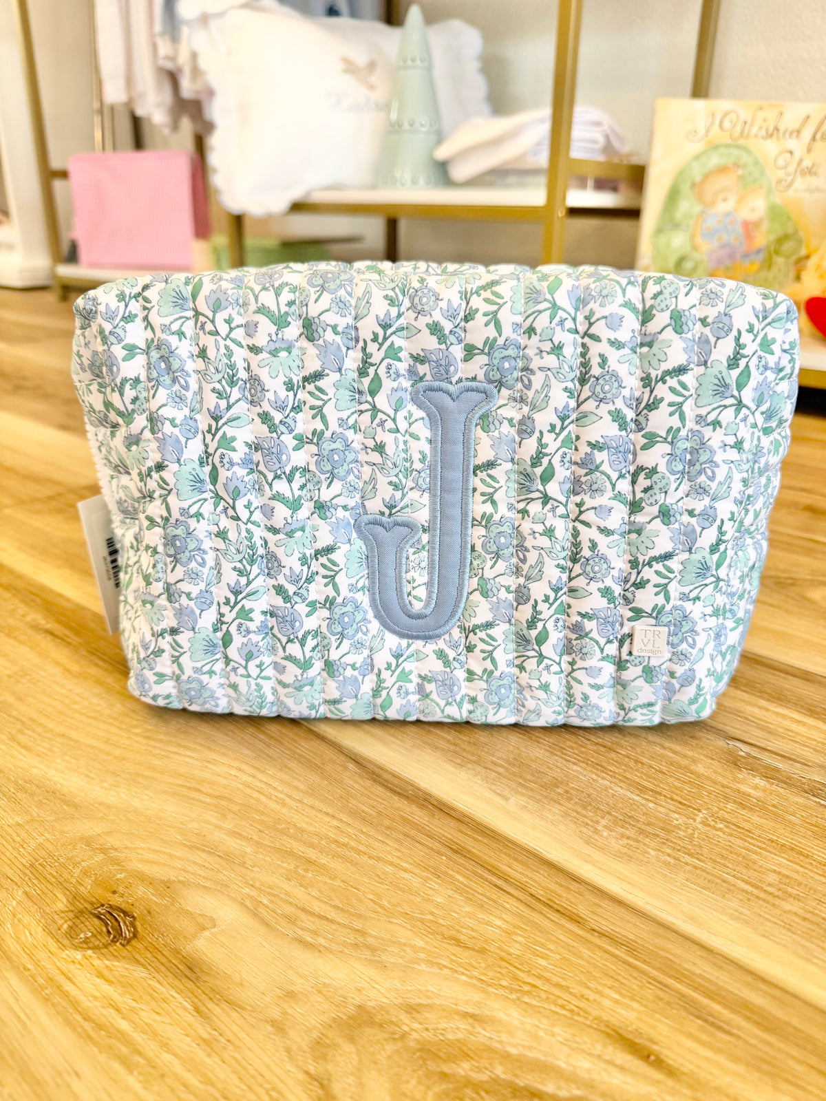 TRVL Hamptons Floral Everyday Quilted bag- Single Initial Applique