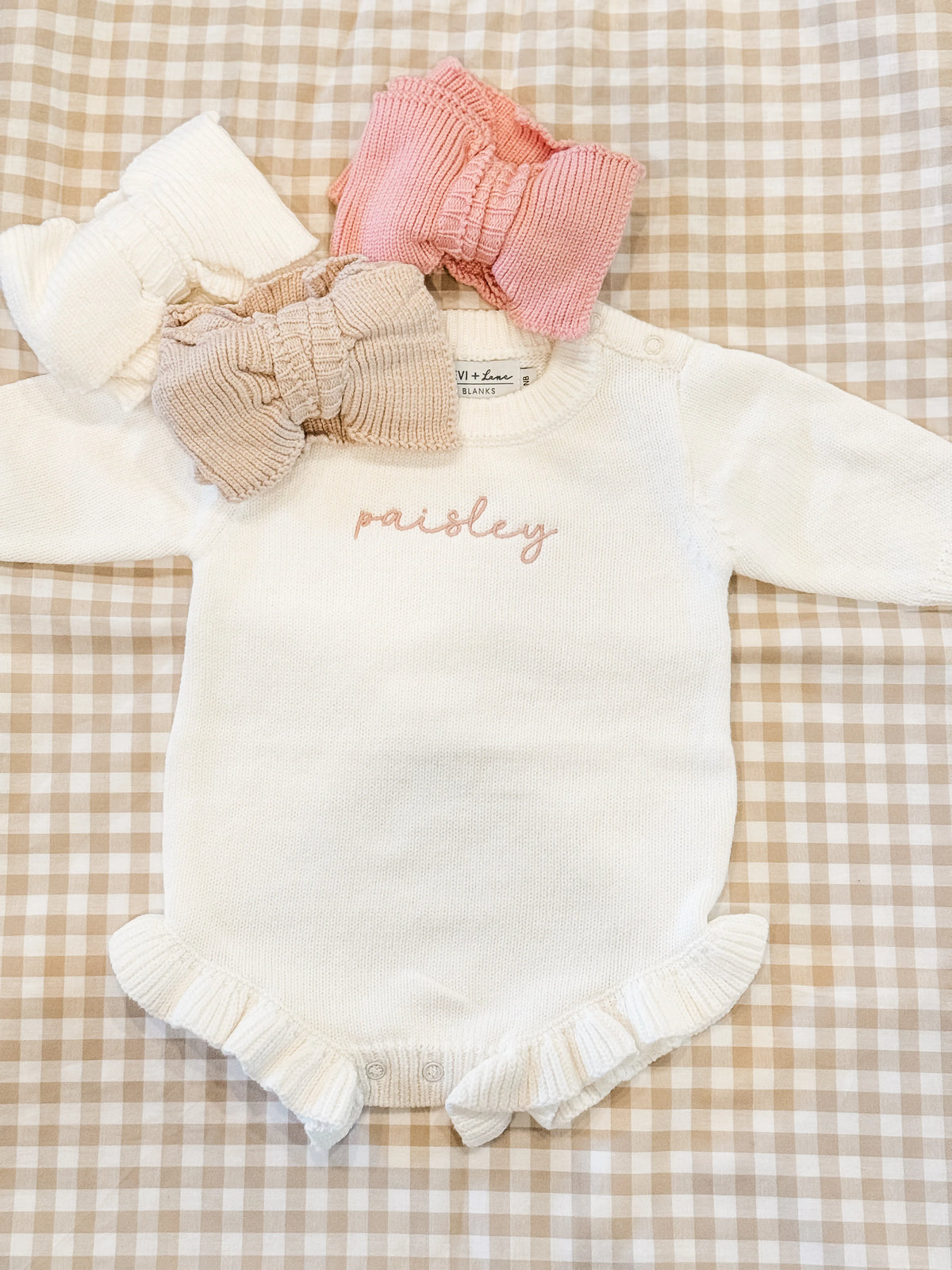 White Long Sleeve Knit Ruffle Bubble