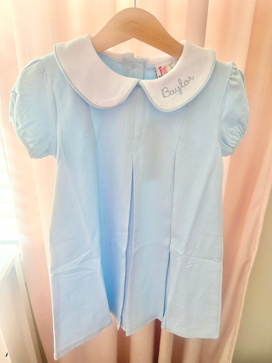 Pleat Dress- Light Blue