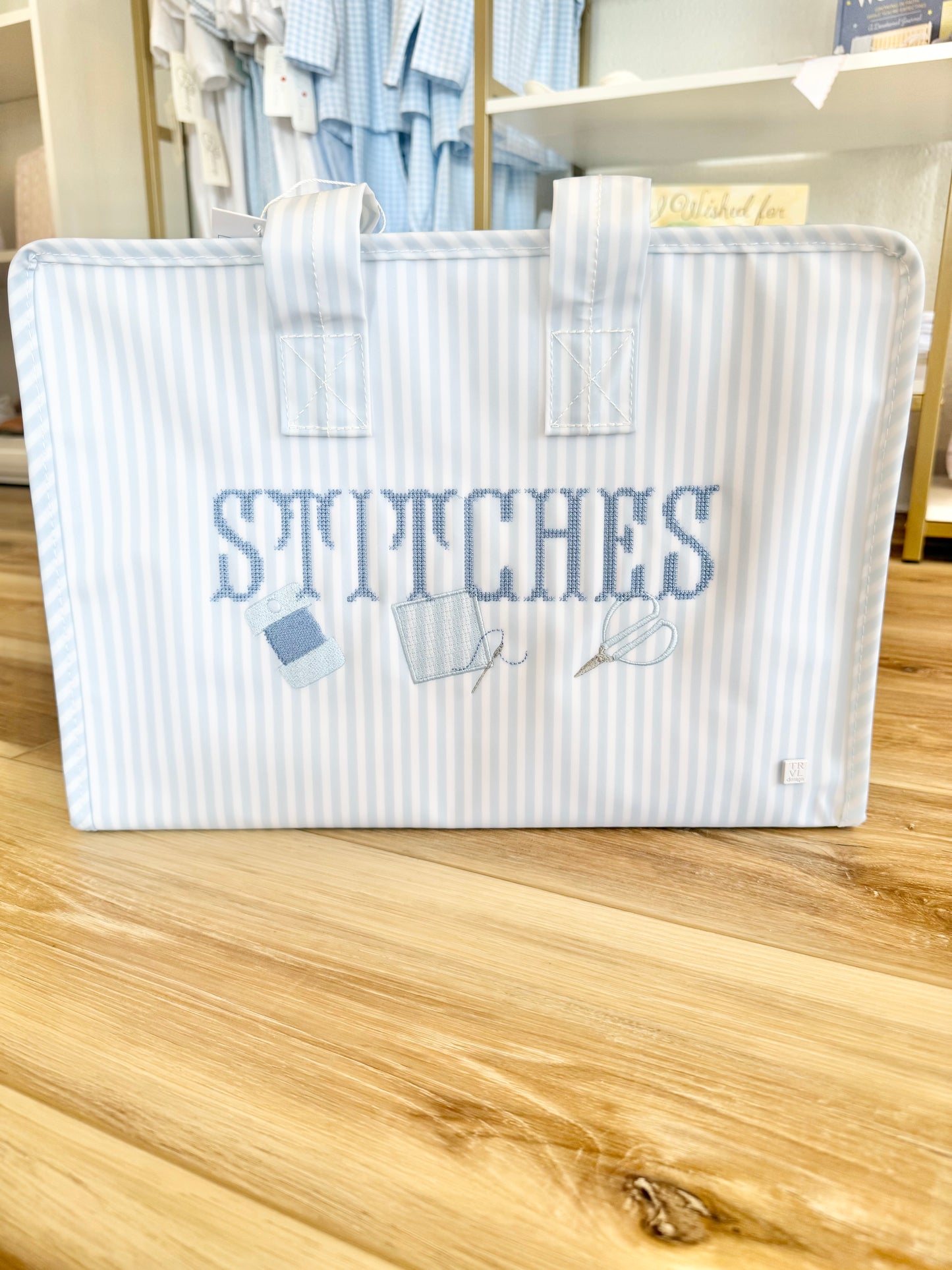 TRVL Stitches Tote for Needlepoint LSC Custom Design