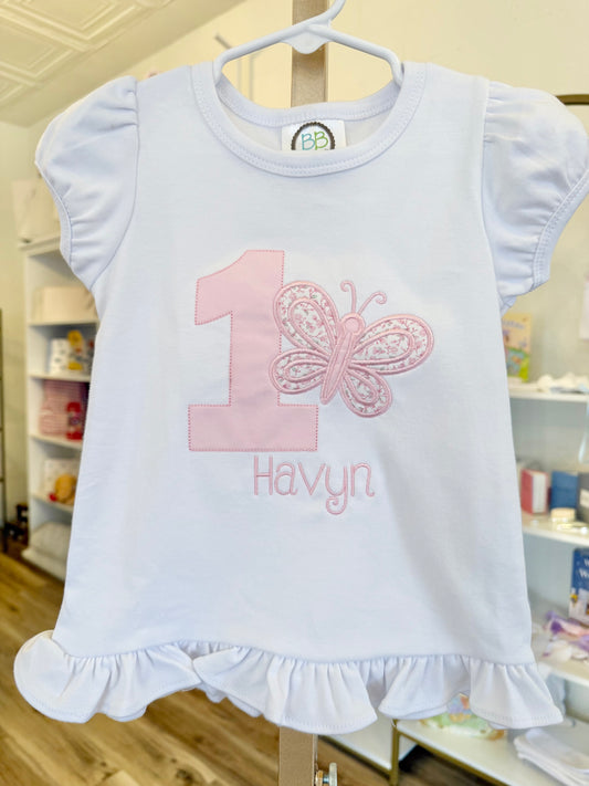 Butterfly Applique Birthday Tee