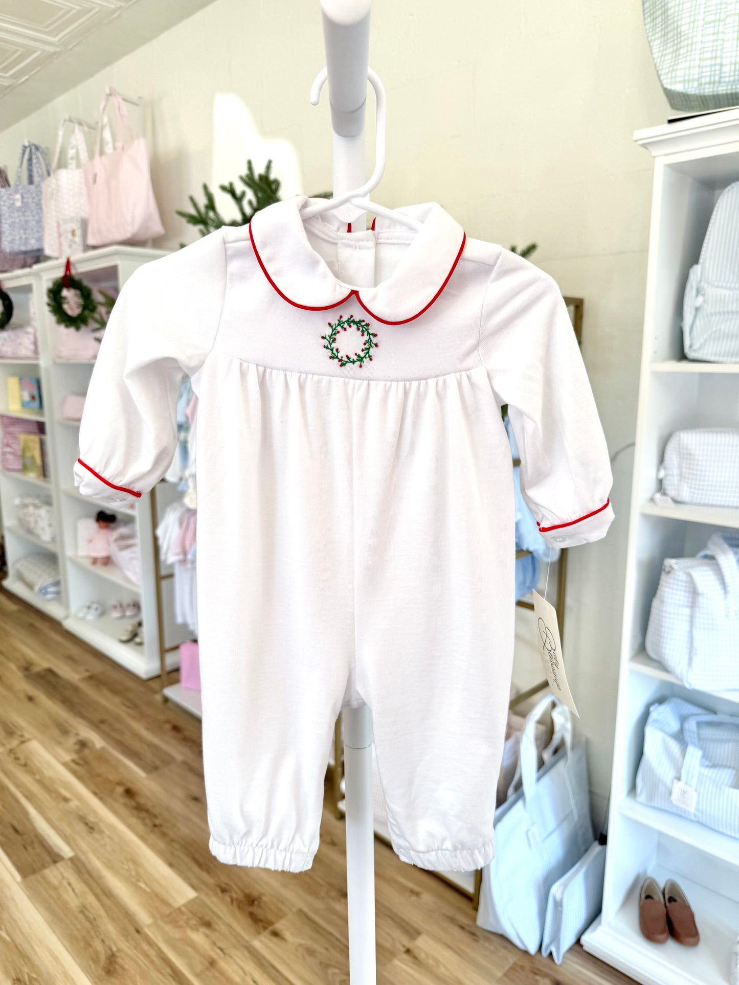 Boys Christmas Wreath Levi Romper