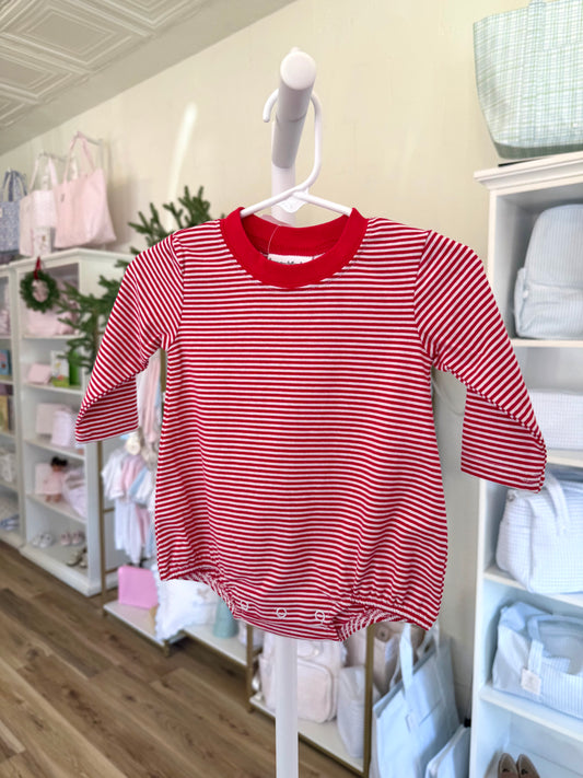 Red Long Sleeve Stripe Tee Bubble