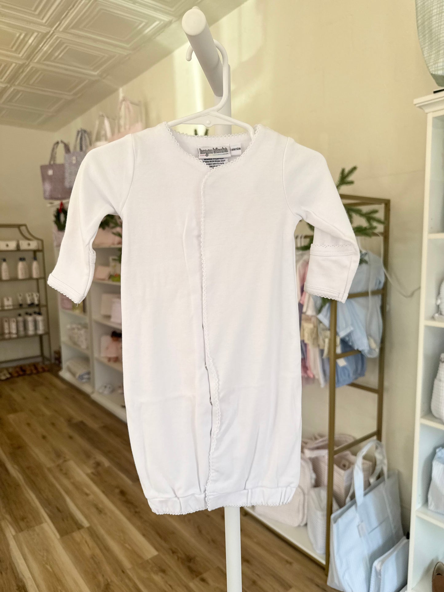 White Trim Snap Gown