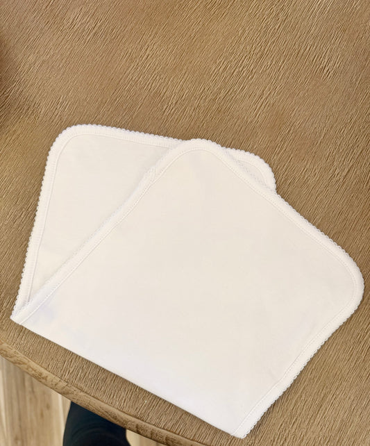 White Trim Burp Cloth