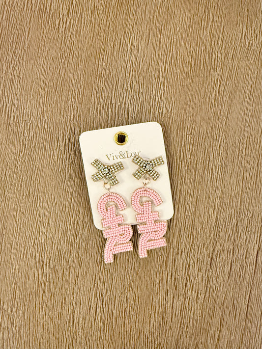 Pink Beaded Girl Earrings