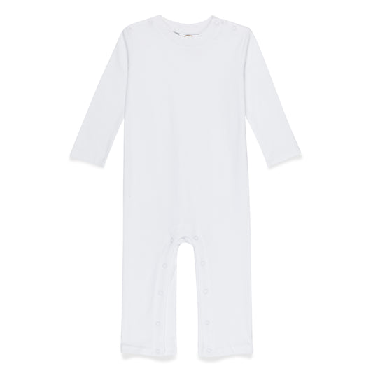 White Long Sleeved Boy's Romper