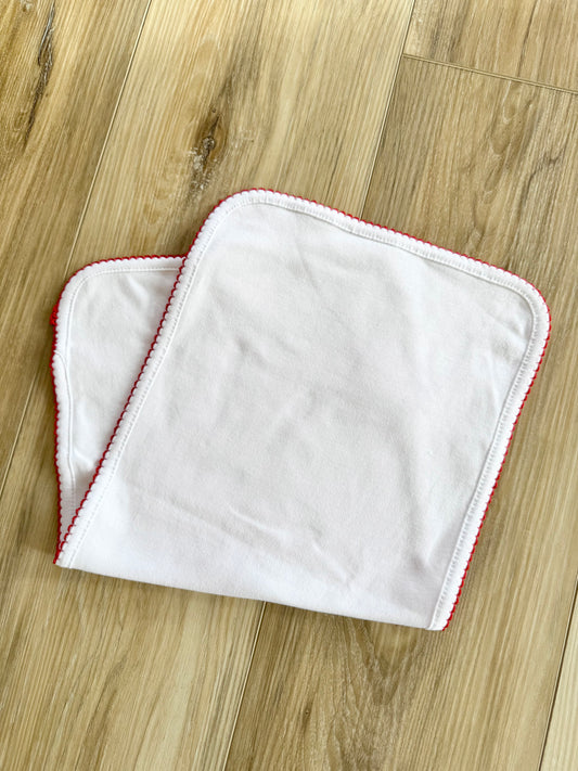 Red Trim Burp Cloth