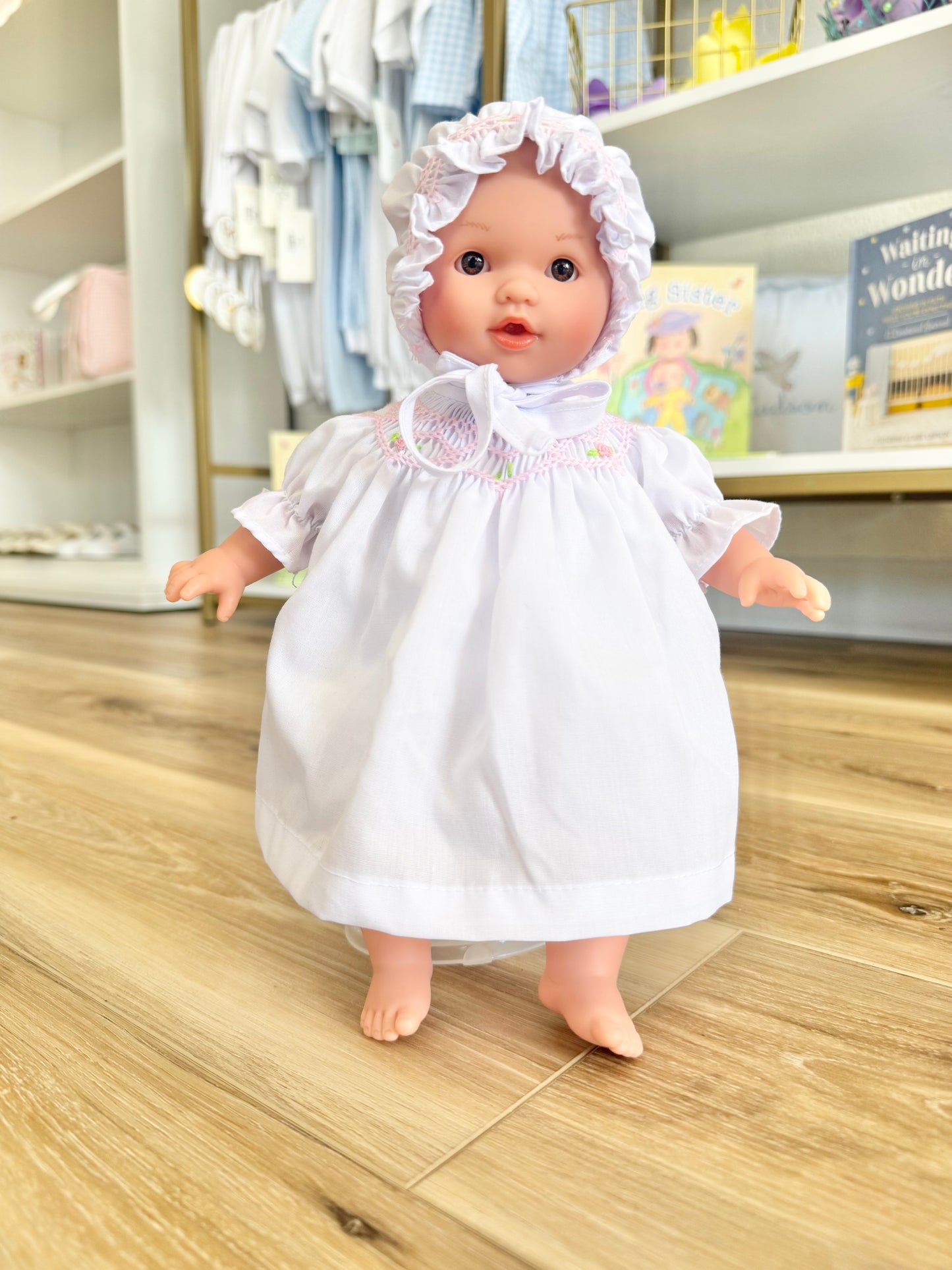 10" Aubrey Rosalina Baby Doll (Brown Eyes + Bonnet)
