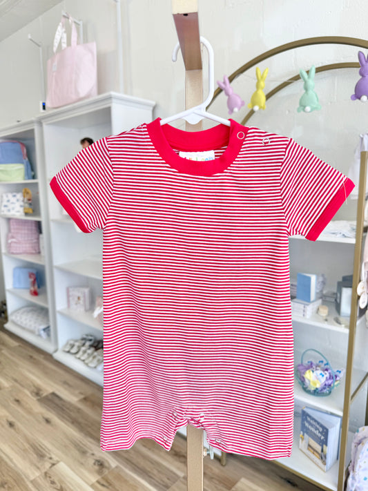 Jellybean Red Stripe James Romper