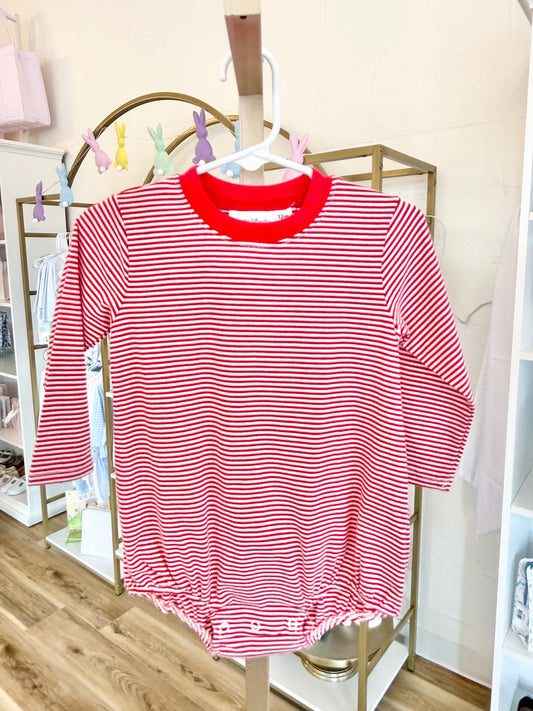 Red Long Sleeve Stripe Bubble
