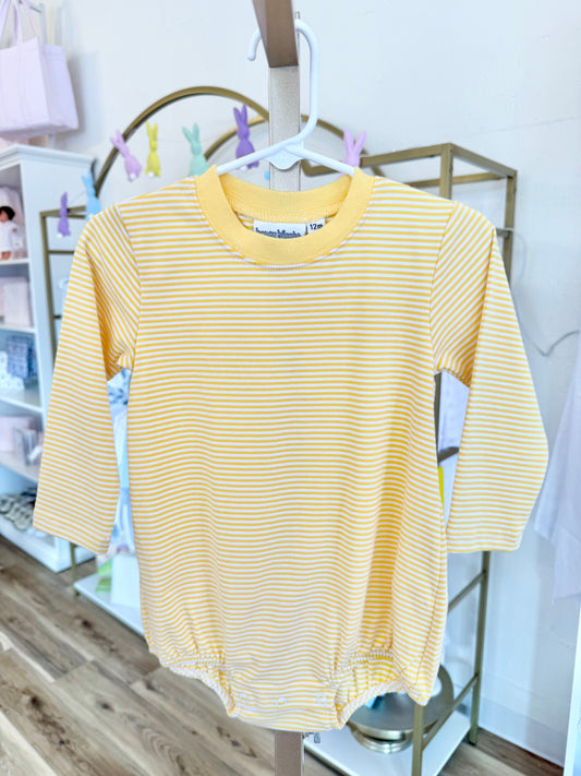 Yellow Long Sleeve Stripe Bubble