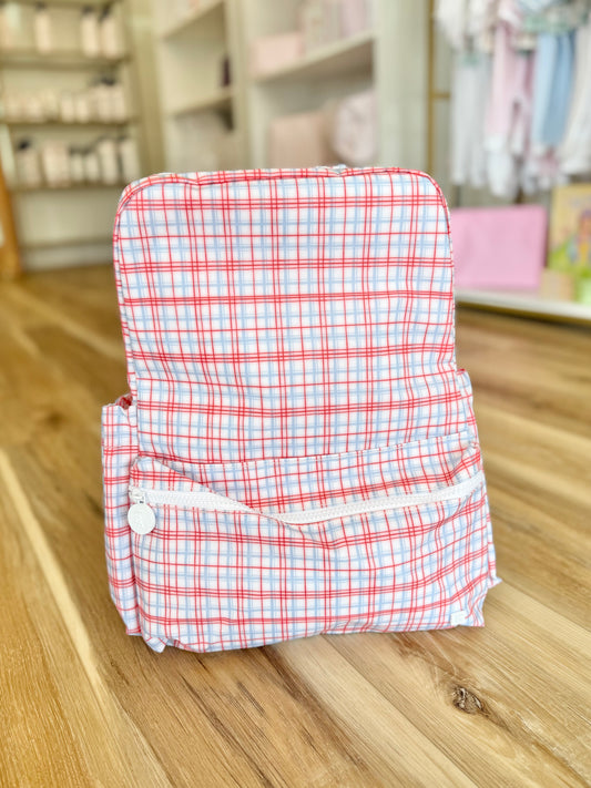 TRVL Red Classic Plaid Backpacker