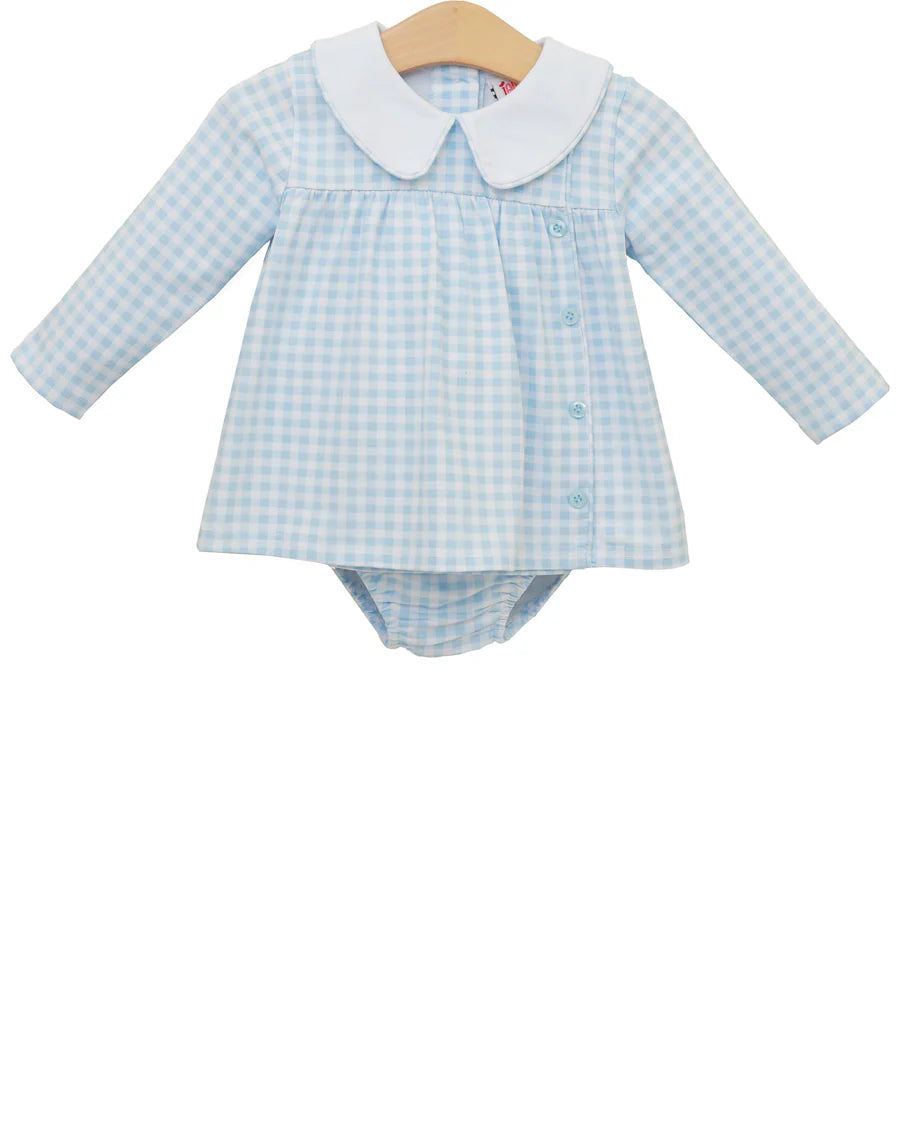 Jellybean Liam Diaper Set - Light Blue Gingham