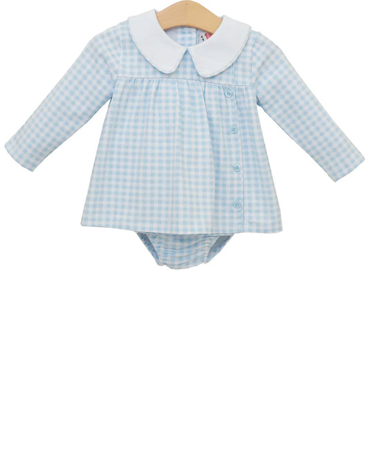 Jellybean Liam Diaper Set - Light Blue Gingham
