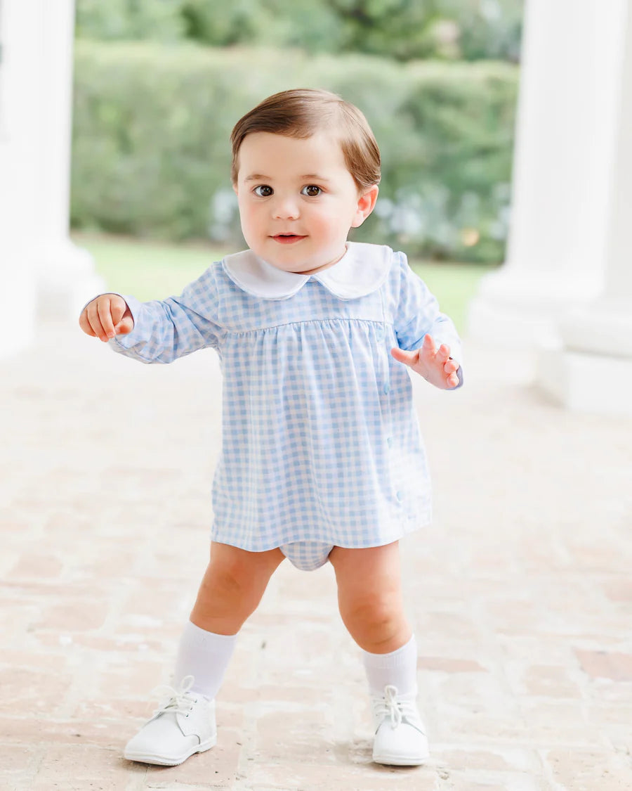 Jellybean Liam Diaper Set - Light Blue Gingham