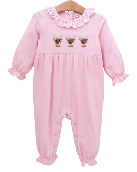 Jellybean Run Run Rudolph Ruffle Romper