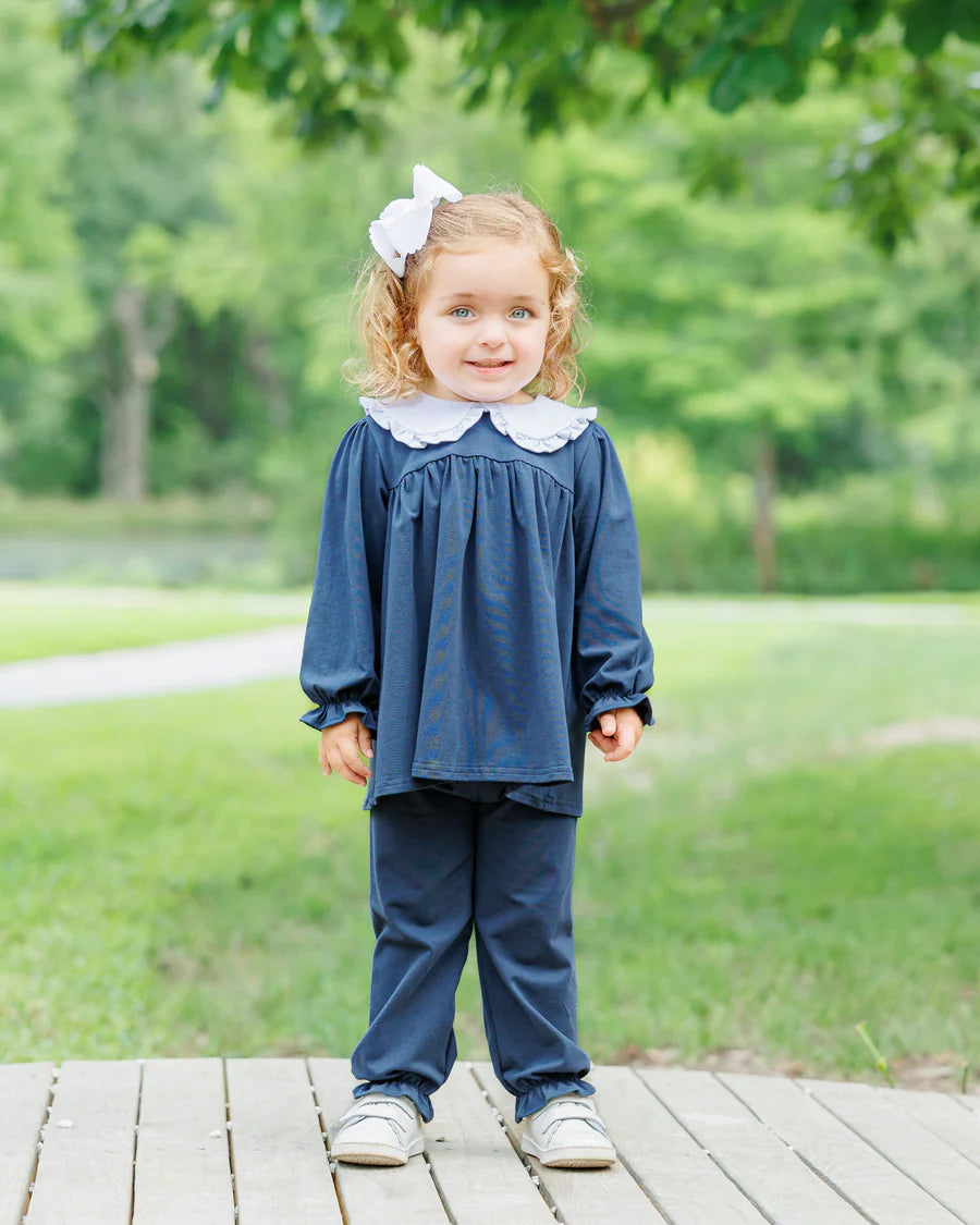 Catherine Bloomer Pants Set- Navy