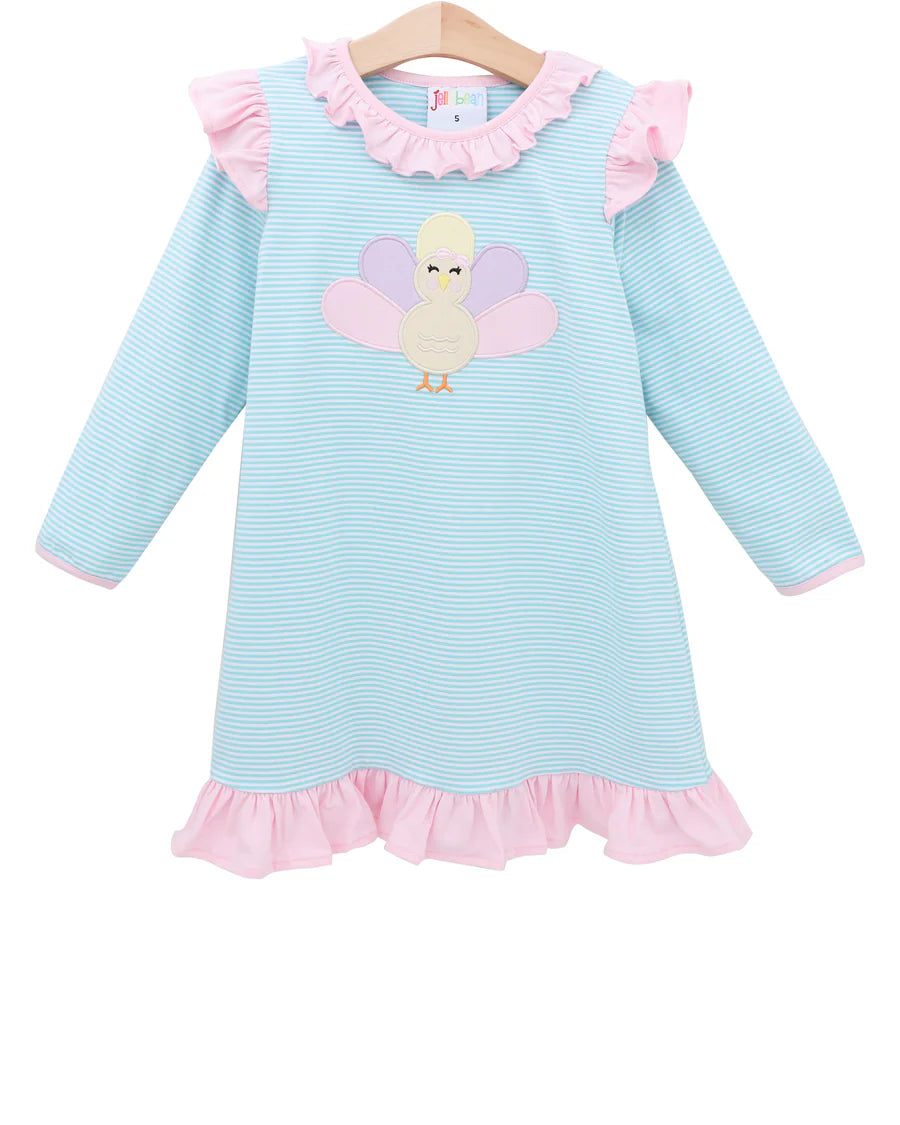 Jellybean Pastel Turkey Flutter Dress