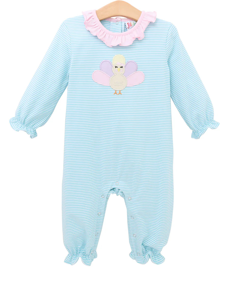 Jellybean Pastel Turkey Ruffle Romper