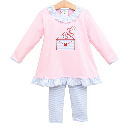 Jellybean Love Letters Ruffle Pants Set