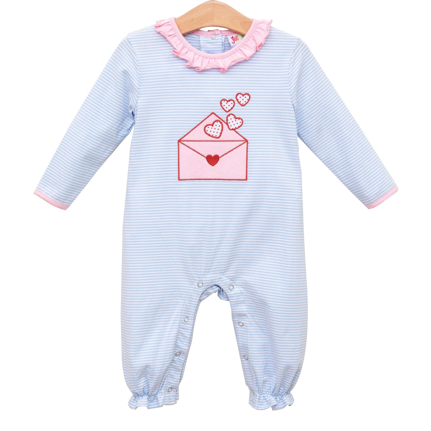 Jellybean Love Letters Ruffle Romper